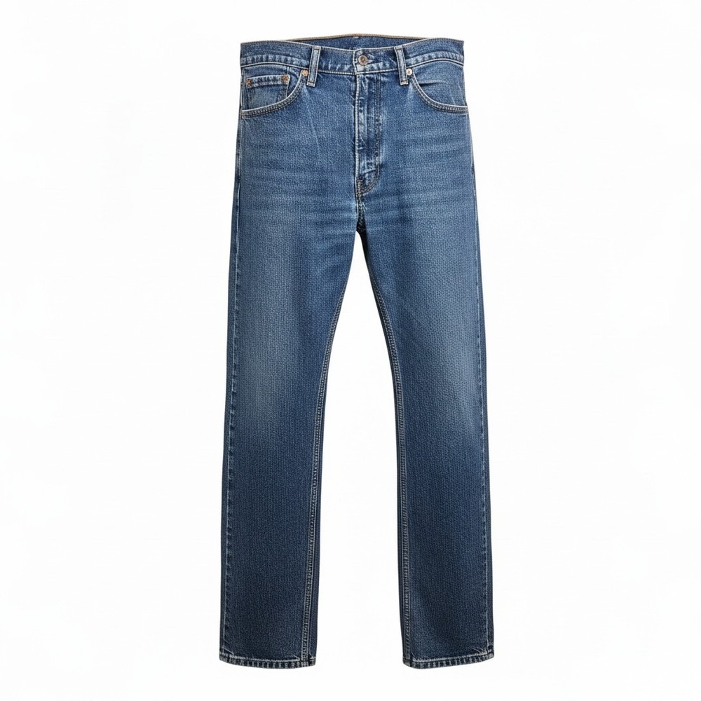 Levi's 505 Mens 36x34 Straight Leg Medium Wash Stretch Denim Jeans Blue